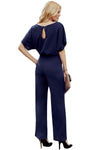 Chic Blue Oh So Glam Belted Wide Leg Jumpsuit - My Store