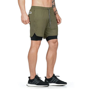 2 in 1 Running Shorts with Built-in Pocket Lining - My Store