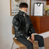 Men's Lamb Fur Leather Jacket Patchwork Autumn - My Store