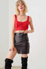 Solid Lace Up Sleeveless Round Neckline Front & Back Crop Top - My Store