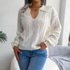 Autumn And Winter Casual Lapel Fried Dough Twist Lantern Sleeve Knitti - My Store
