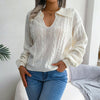 Autumn And Winter Casual Lapel Fried Dough Twist Lantern Sleeve Knitti - My Store