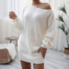 Autumn And Winter Long Sleeve Word-Neck Casual Loose Knitted Sweater D - My Store