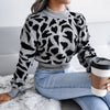 Actual Picture Autumn And Winter Casual Leopard Print Waist Knit Open - My Store