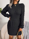 Autumn And Winter Casual Twist Waist Wrap Hip Dress Bottoming Sweater - My Store