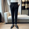 Autumn Winter Pantalones Hombre High Waist Waffle Business Casual Suit Pants for Men - My Store