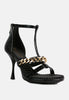 Dakota Metal Chain Mid Heel Sandals - My Store