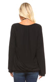 Women's Long Sleeve Solid Peasant Top - My Store