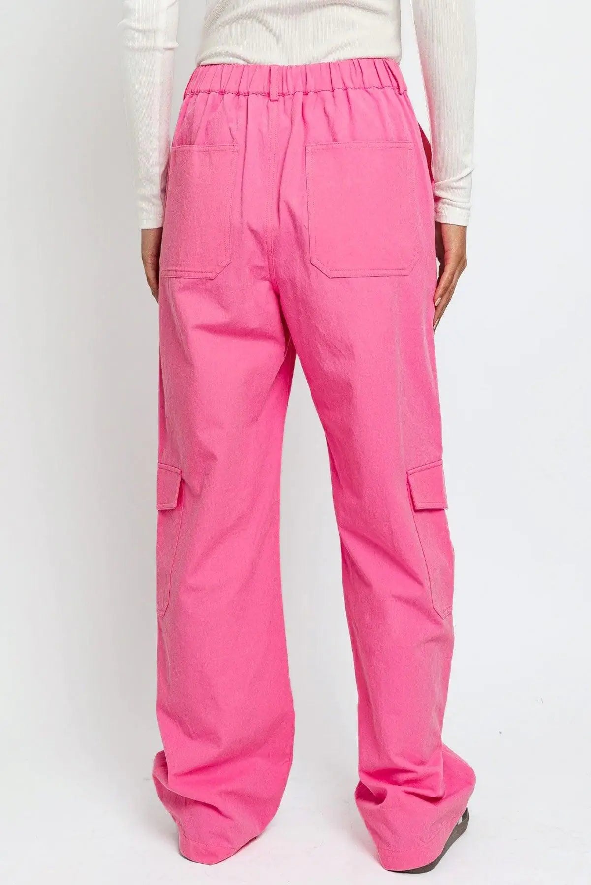 High Waisted Wide Leg Pockets Cargo Pants - My Store