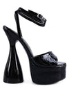 Drop Dead Patent Croc Ultra High Platform Sandals - My Store