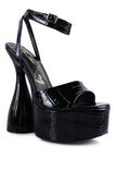 Drop Dead Patent Croc Ultra High Platform Sandals - My Store