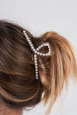 3pcs Thin Loopy Pearl Trim Claw Hair Clip Set - My Store