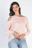 Basic Cold Shoulder Long Sleeve Soft Knit Top