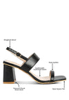 Kirk Elasticated Gussets Block Heel Sandals - My Store