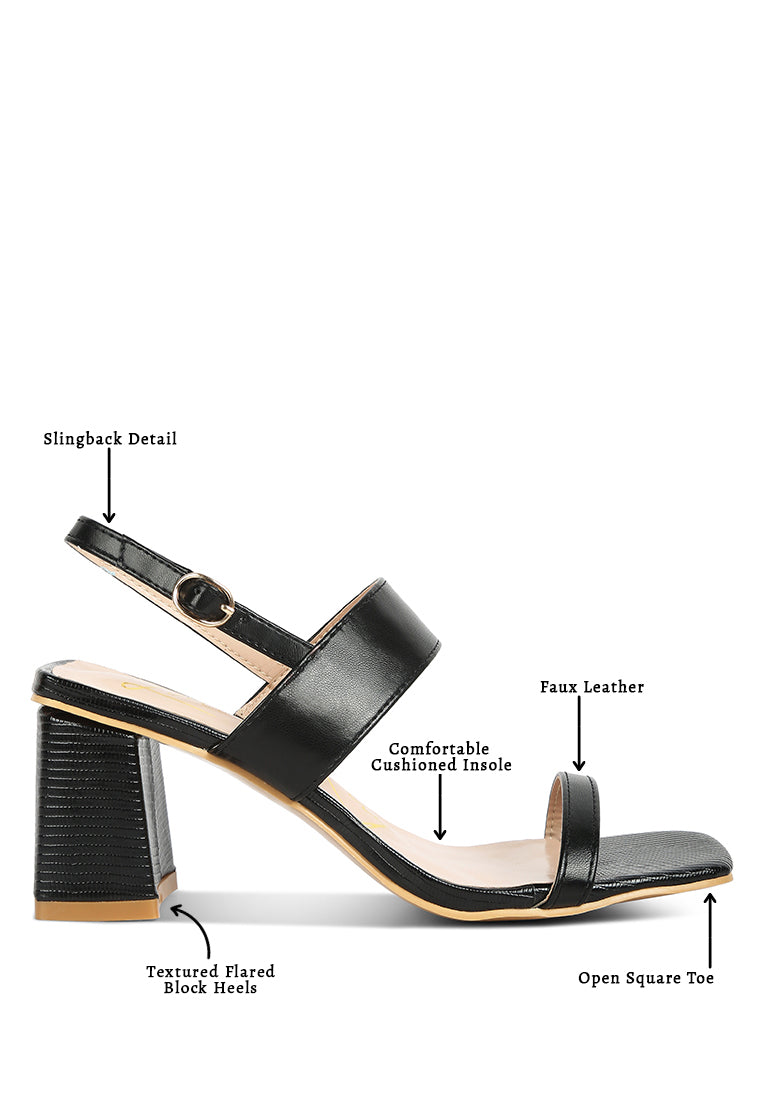 Kirk Elasticated Gussets Block Heel Sandals - My Store