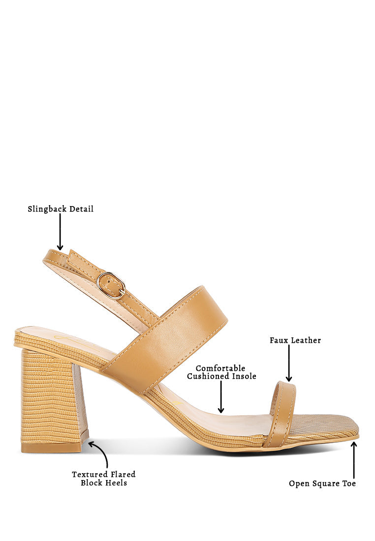 Kirk Elasticated Gussets Block Heel Sandals - My Store