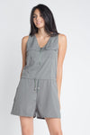 Women's Zip Front Sleeveless Romper - My Store