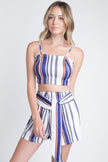 Women's Unique Stripe Printed 2pc Set with Tie - My Store