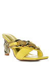 Evelane Metallic Chain Rhinestone Sandals - My Store