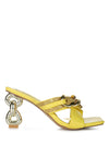 Evelane Metallic Chain Rhinestone Sandals - My Store