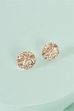 Gold Crushed Circle Stud Earrings