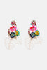 Leaf & Flower Shape Zinc Alloy Dangle Earrings