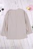 Elegant Apricot V Neck 3/4 Sleeve High Low Hem Shirt - My Store