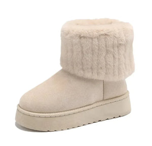 Cozy Plush Mid-Tube Snow Boots