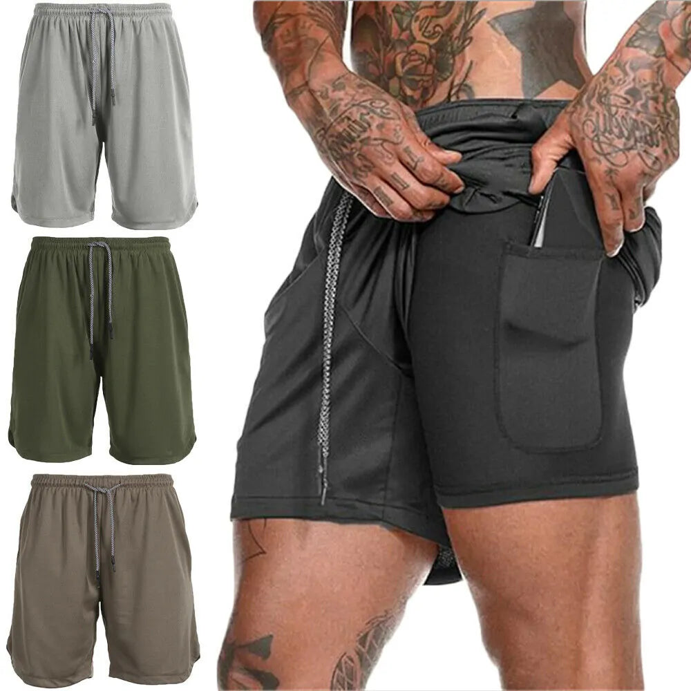 2019 Mens 2 in 1 Fitness Running Shorts - My Store
