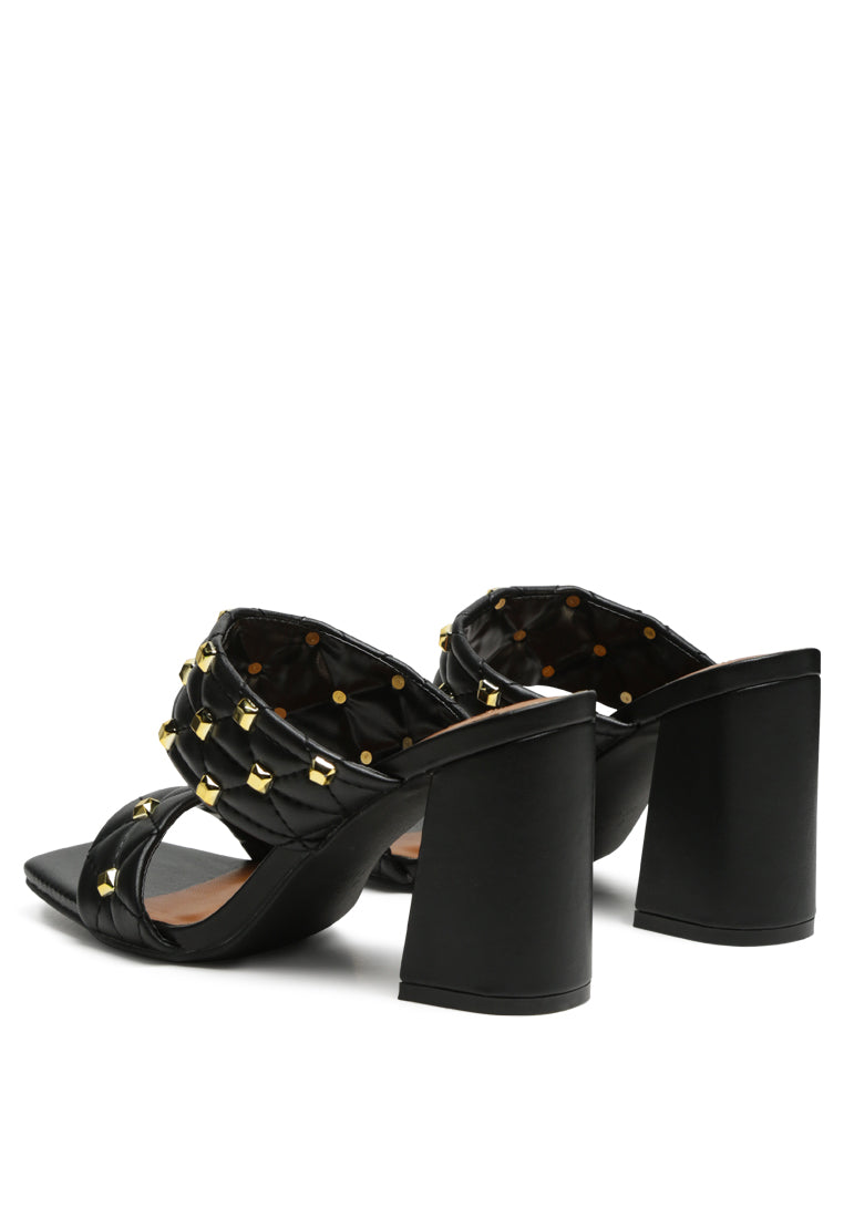 Fischer Stud Embellished Block Heel Sandals - My Store