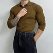 Ribbed Polo Sleeve Shirt