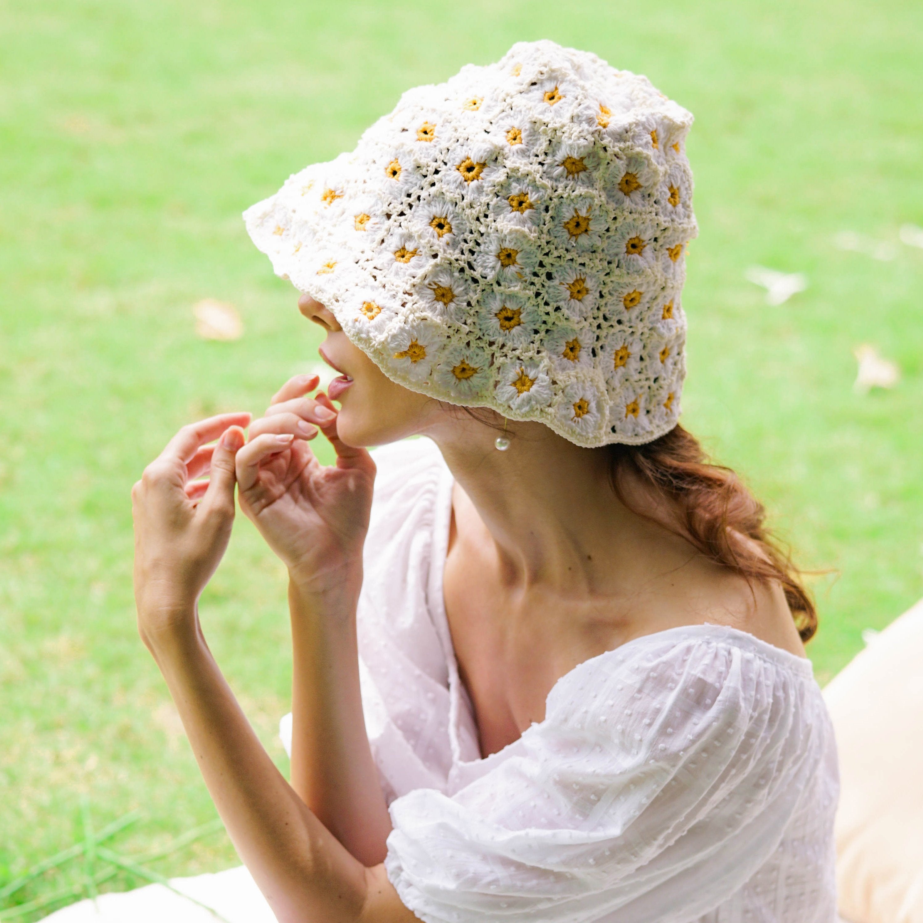 FLORA Crochet Hat, in Off White - My Store