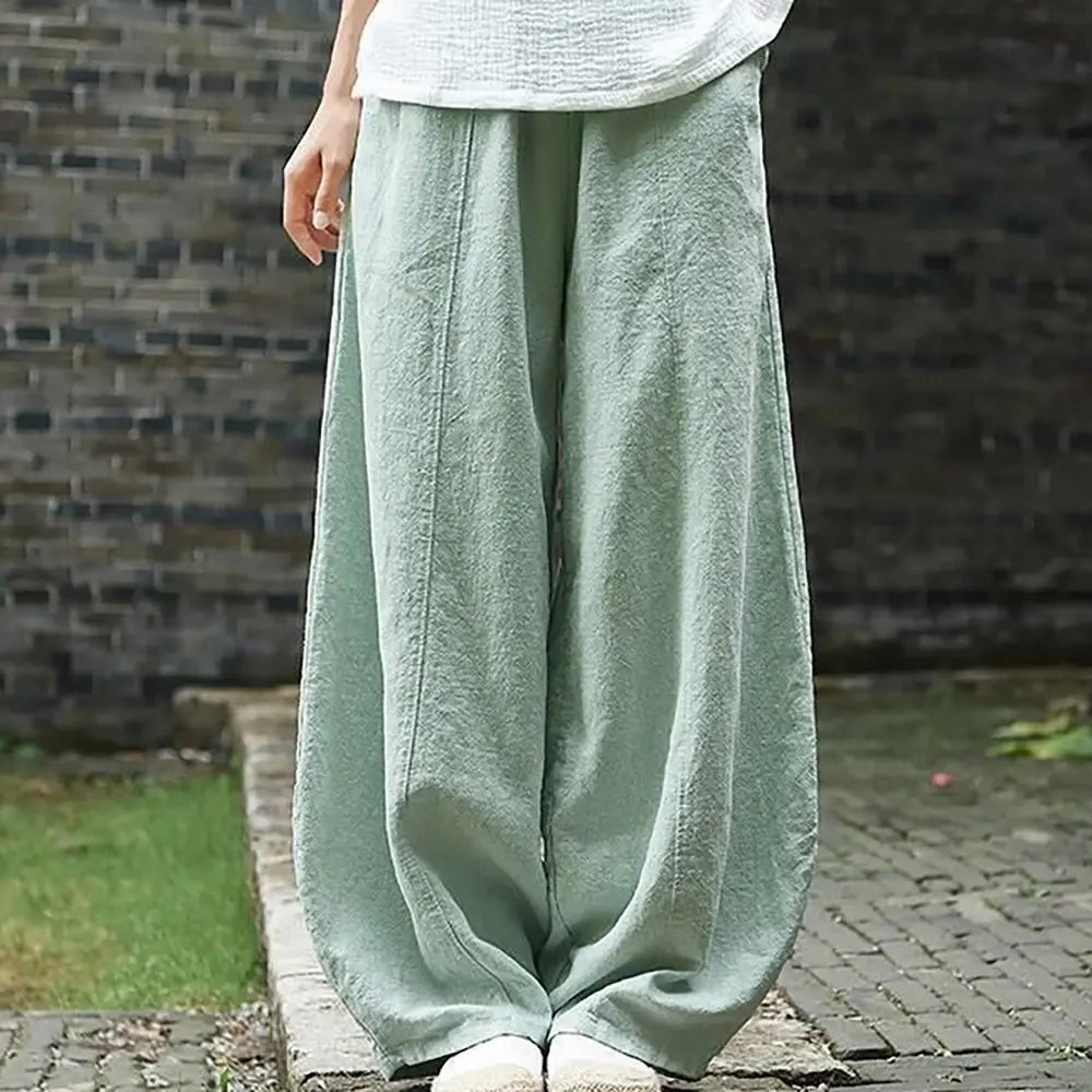 Cotton Linen Style Bloomers Wide Leg Pants - My Store