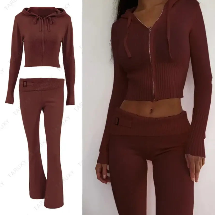 2 Piece-Set Trousers Hoodie Tracksuit