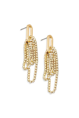 Gold Plated Crystal Dangle Earrings - My Store