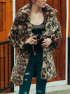 Leopard Print Faux Fur Coat Women 2022 Winter Long Sleeve Turn-down - My Store