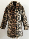 Leopard Print Faux Fur Coat Women 2022 Winter Long Sleeve Turn-down - My Store