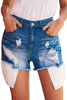 Fashion Women's Blue Distressed Pocket Jeans Shorts - My Store