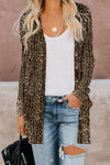 Fashion Leopard Print Button Down Cardigan - My Store