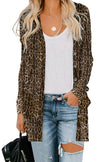 Fashion Leopard Print Button Down Cardigan - My Store