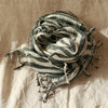 Fatima Hand-loomed Raw Cotton Scarf, in Black - My Store