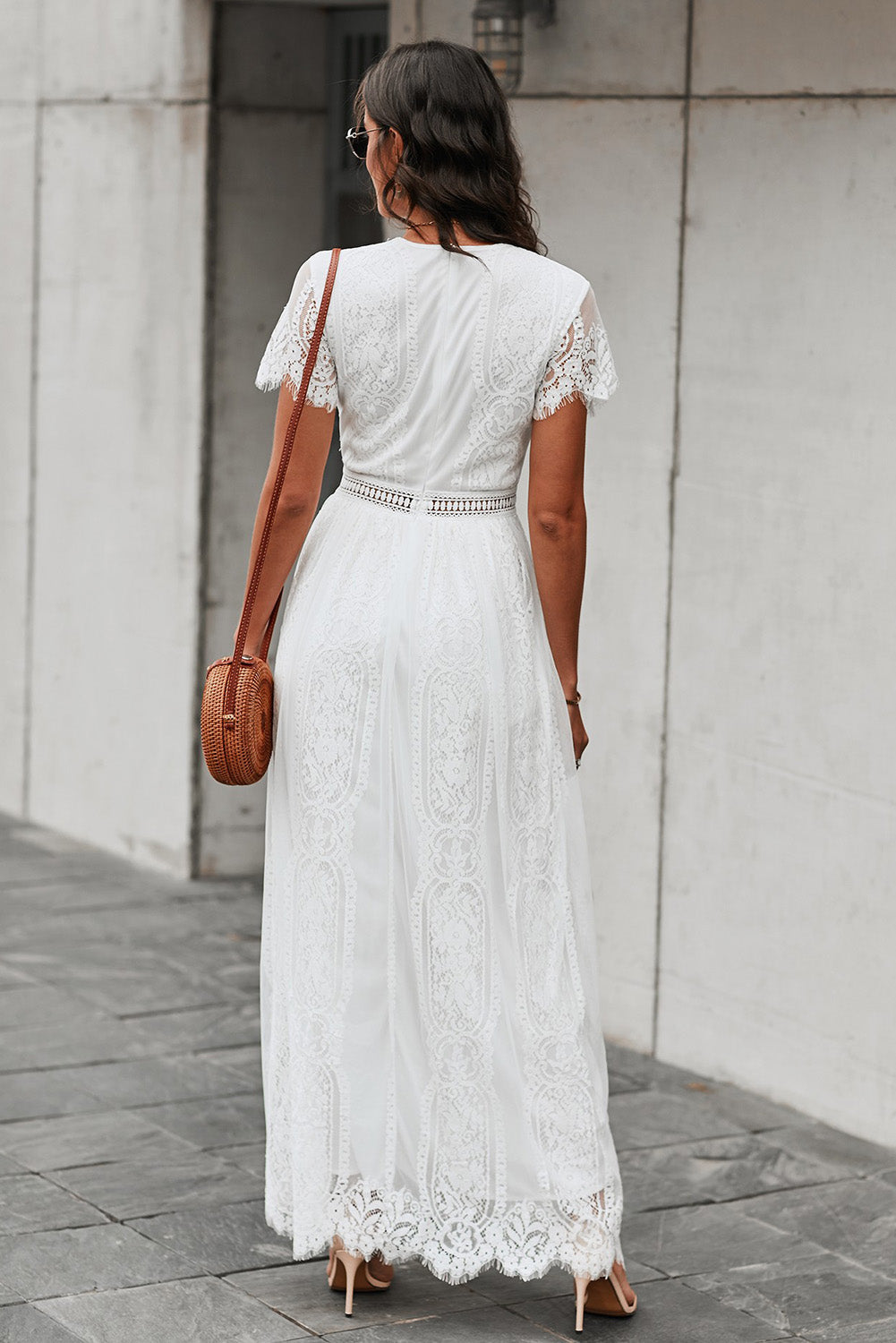 Fill Your Heart White Lace Maxi Dress - My Store