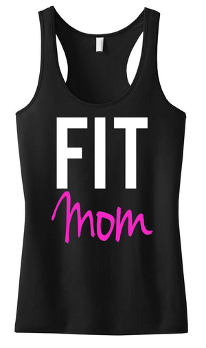 FIT MOM Tank Top, Black Racerback - My Store