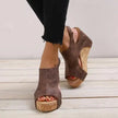 Retro Orthopedic Sandals with High Heel and Platform - My Store