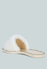 Geese Faux Fur Diamante Detail Jelly Flats - My Store