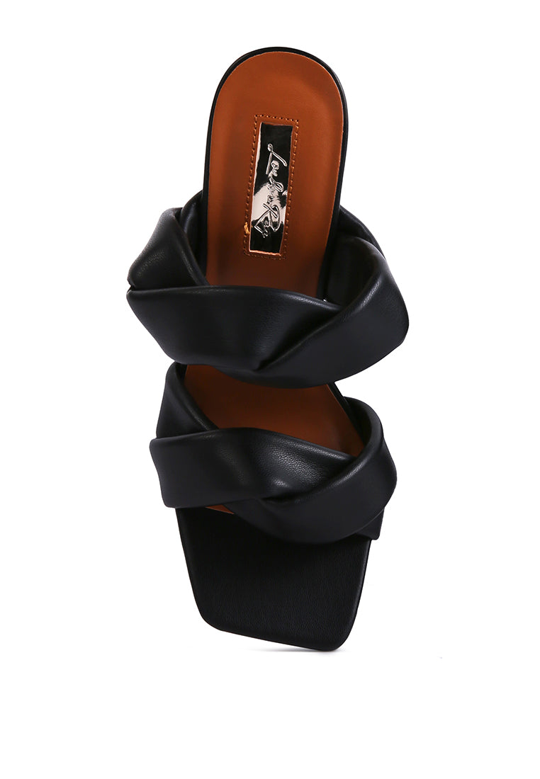 Glam Girl Twisted Strap Spool Heel Sandals - My Store