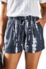 Gray White Tie Dye Drawstring Casual Shorts - My Store