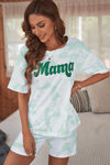 Green Mama Tie-dye Print Short Lounge Set - My Store