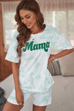 Green Mama Tie-dye Print Short Lounge Set - My Store