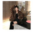 Winter Leopard Print Jacket Women's Stand collar Warm Parkas Outwear - My Store